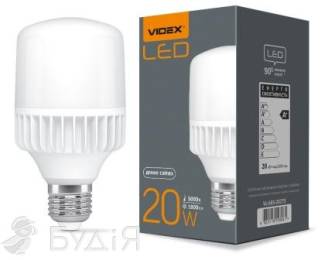 Лампа лед. VIDEX A65 20W E27 5000K 220V (VL-A65-20275) 25086